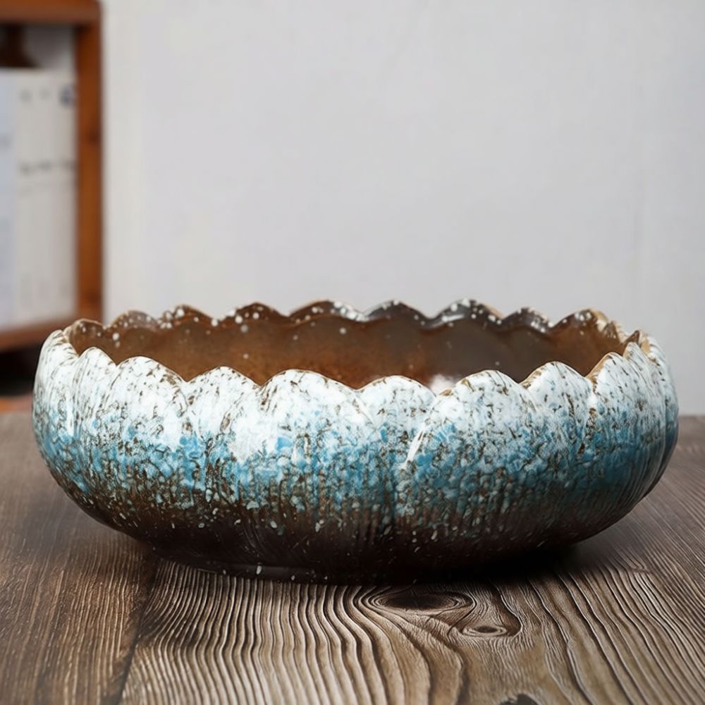 Pot Sukulen Keramik Mulut Leba - Bonsai Garden Art ulasan dan harga